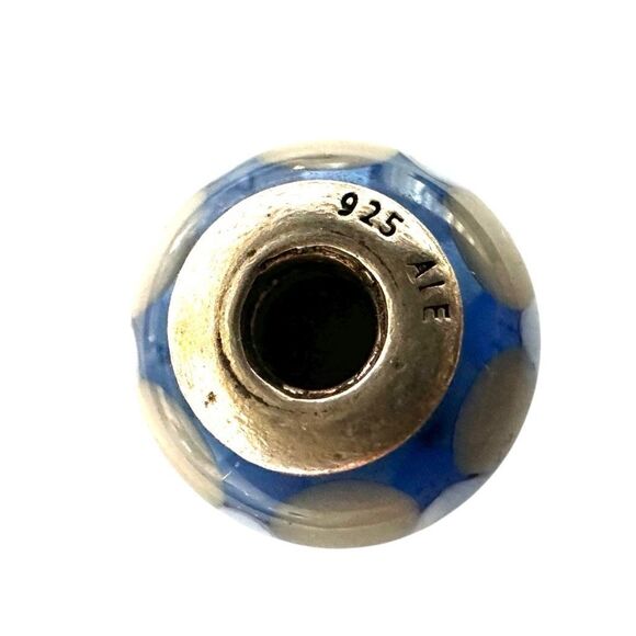 PANDORA Unique Blue Captivating Murano Glass Charm 925 - Picture 10 of 12